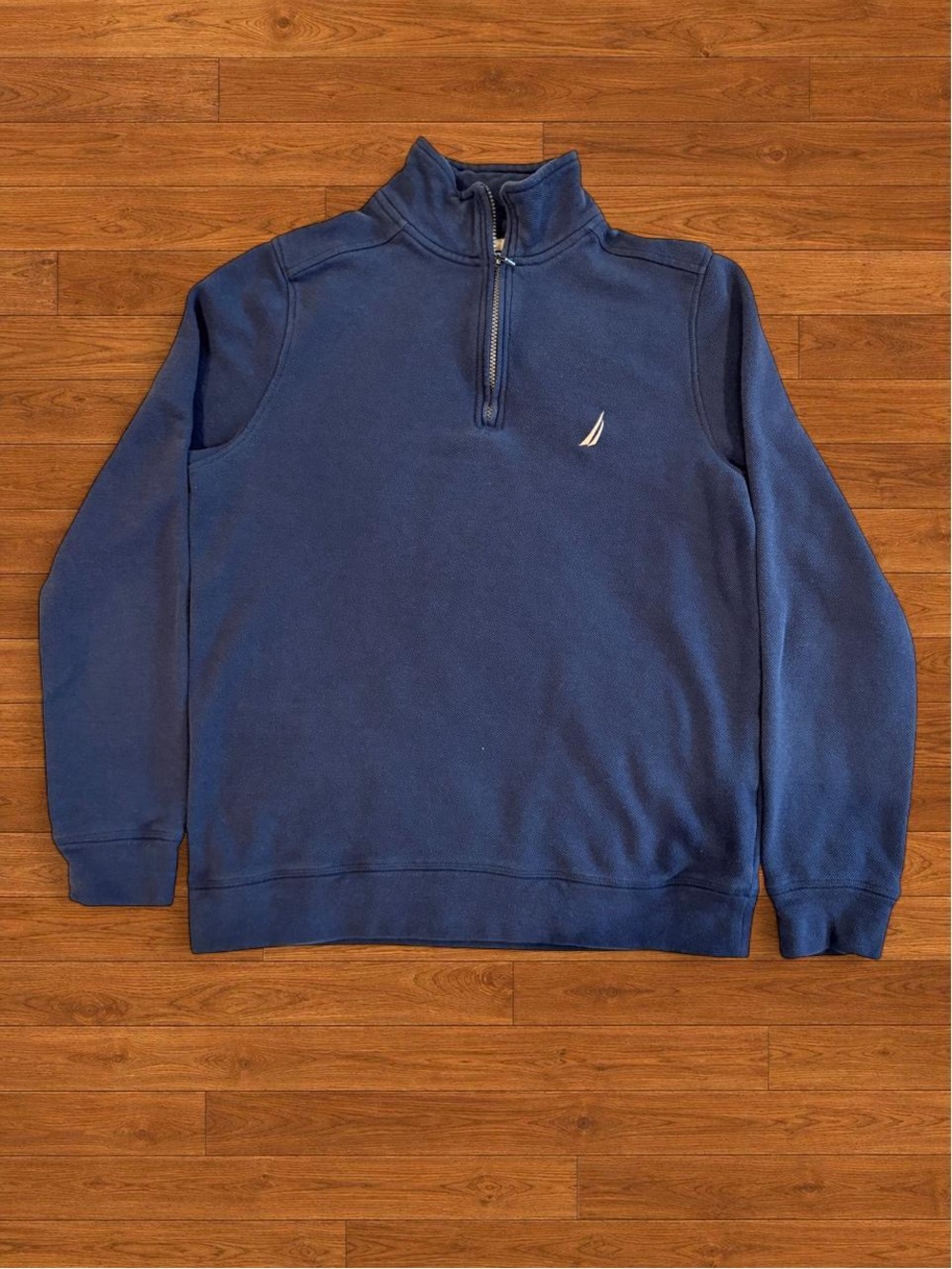 Nautica Navy Half-Zip Sweatshirt with Embroidered Sail Logo